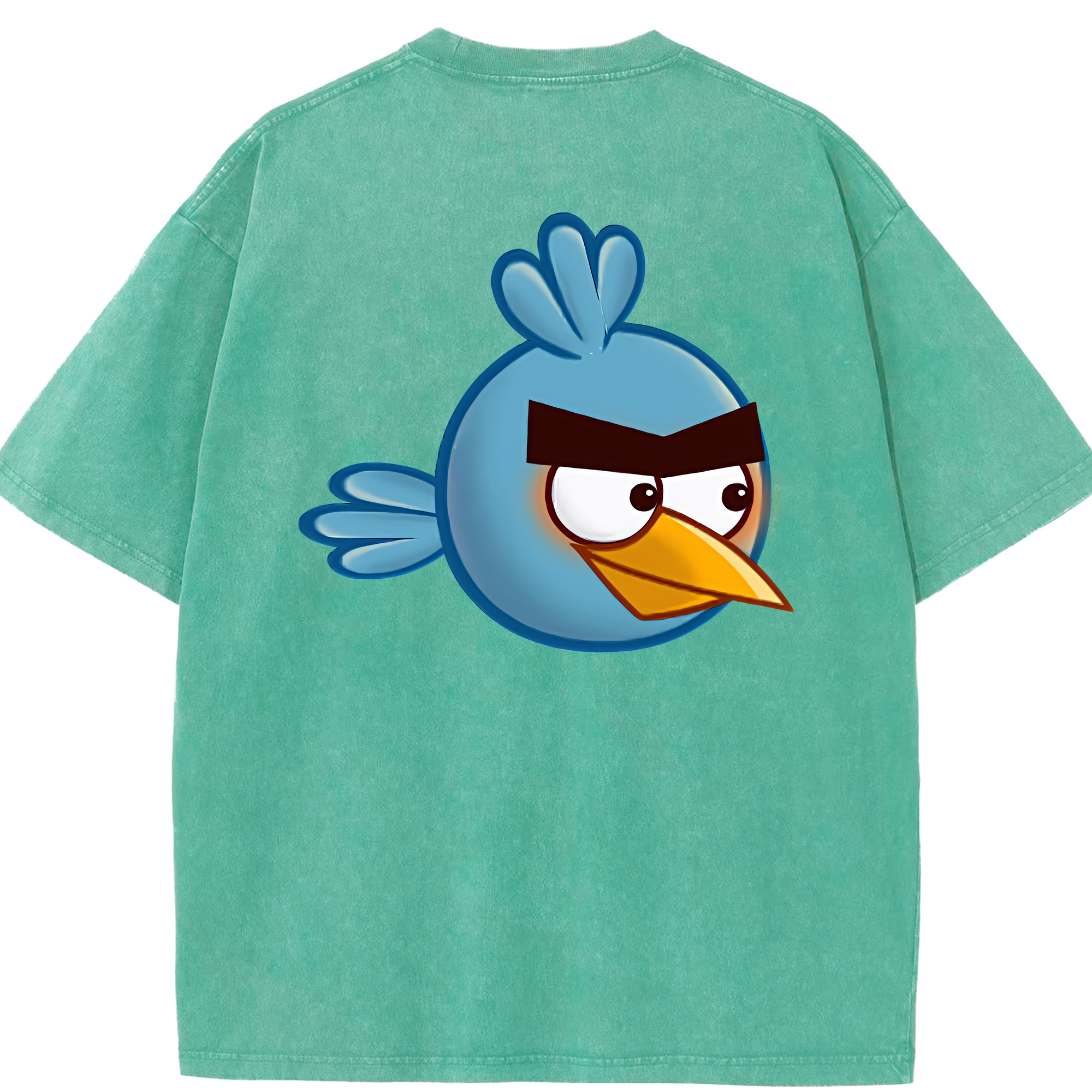 （画像用） Angry Birds アングリーバード 綿100% ヴィンテージ風 半袖Tシャツ（背面プリント）
